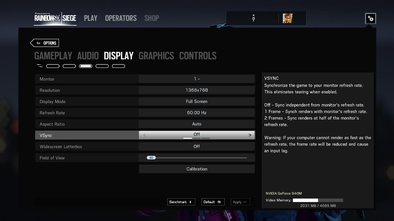 Keep VSync off for better performance Keep VSync off for better performance