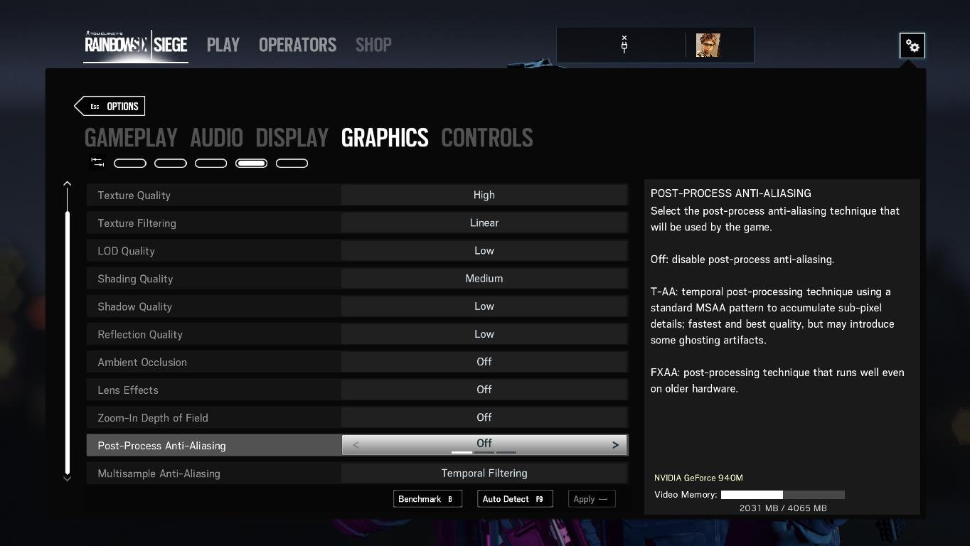 Keep anti-aliasing off for better performance Keep anti-aliasing off for better performance
